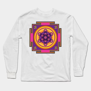 Metatron's Cube Mandala Long Sleeve T-Shirt